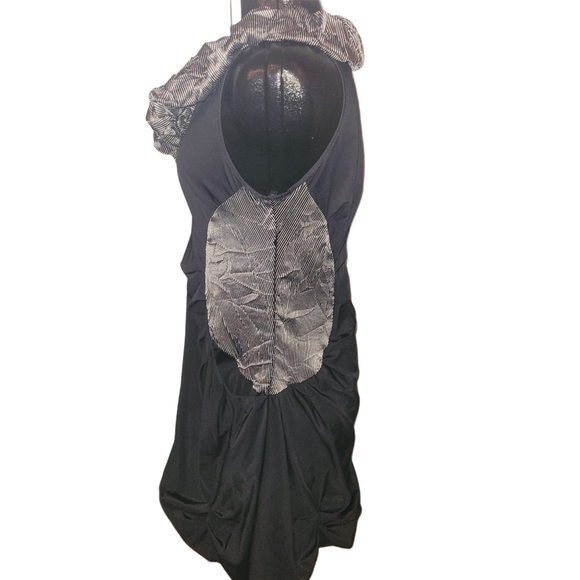 Joseph Ribkoff black sleeveless ruffled neckline dress Sz.12 - Picture 5 of 7